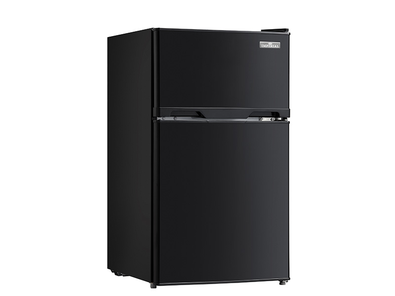 87L DOUBLE DOOR MINI FRIDGE WITH FREEZER FOR APARTMENT, DORM, OFFICE, FAMILY, BLACK