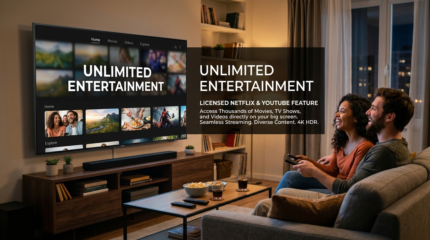 Licensed Netflix & Youtube