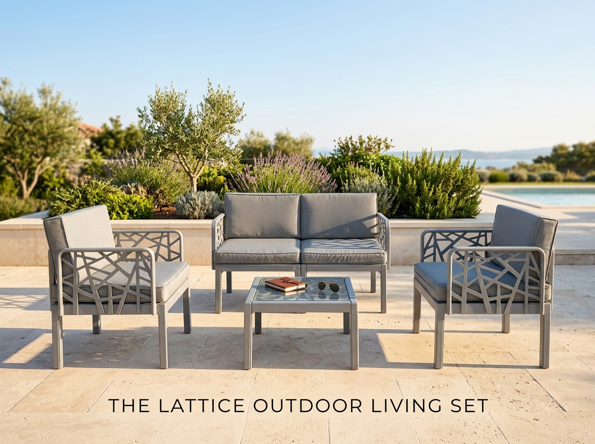 Imperial Birdseye Lattice Outdoor Living Set — 