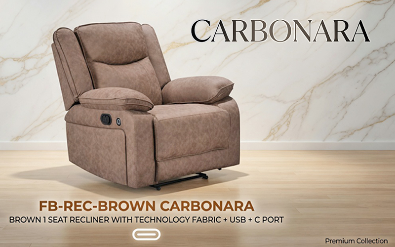Carbonara Single-Seater Armchair Recliner (brown)