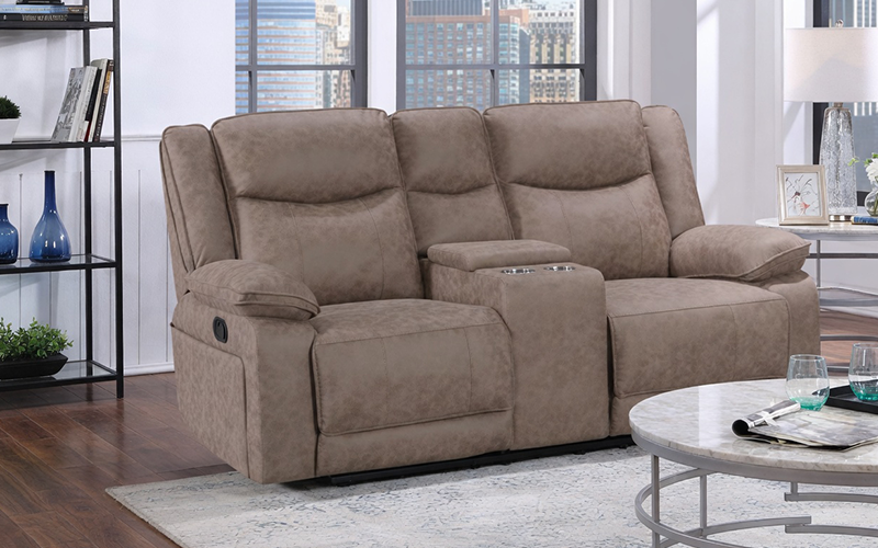 Carbonara 2-Seater Loveseat Recliner (brown)