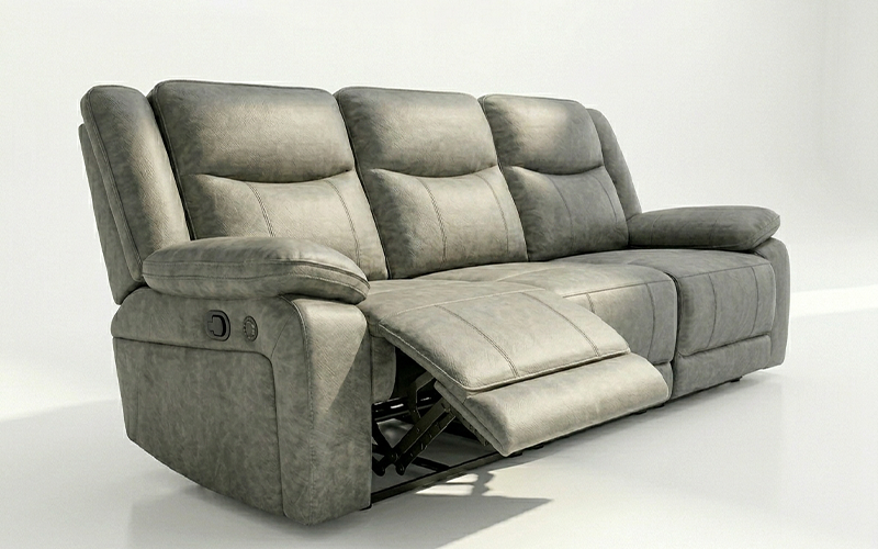 Carbonara 3-Seater Family Sofa Recliner (Grey)