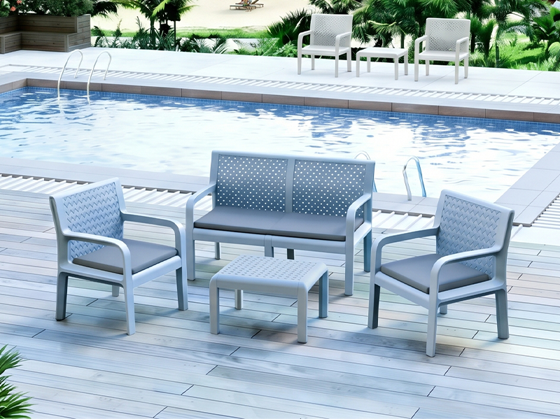 Imperial Serenity 4-Piece Outdoor Patio Set Grey — Grey