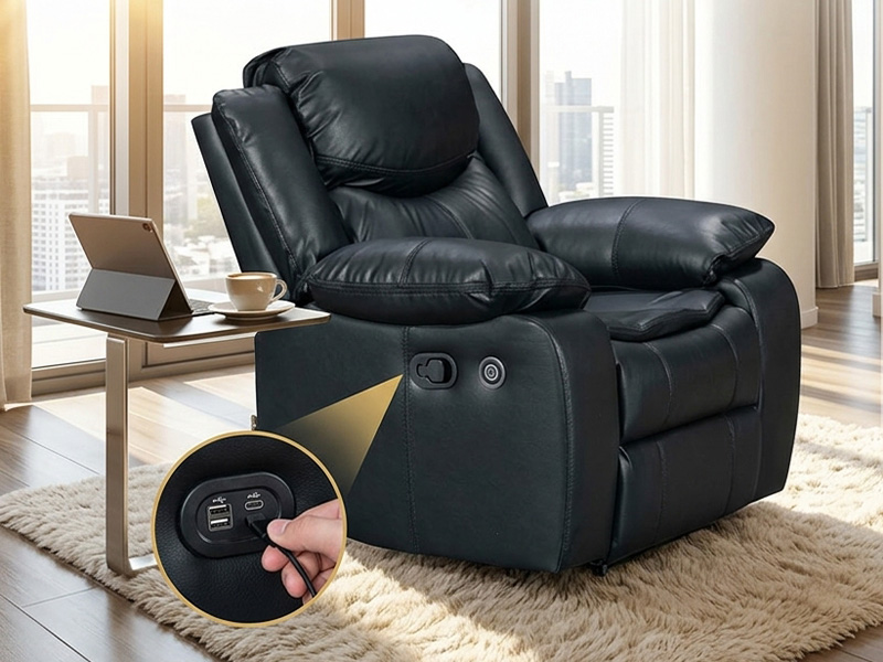 Bruschetta 1-Seater Loveseat Recliner (Black)